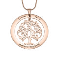 Personalised Tree of My Life washer pendant in rose gold