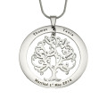 Personalised Tree of My Life Silver Washer Pendant Silver Personalised Tree of My Life washer pendant