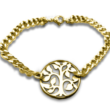 Personalised Tree Bracelet - 18ct Gold Plated