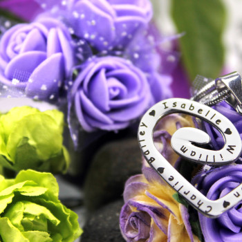 Personalised Swirls of My Heart Necklace - Sterling Silver Personalised Swirls of My Heart Necklace - Sterling Silver
