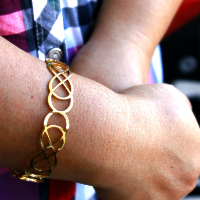 Personalised endless double infinity bangle view