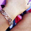 Personalised endless double infinity bangle product view
