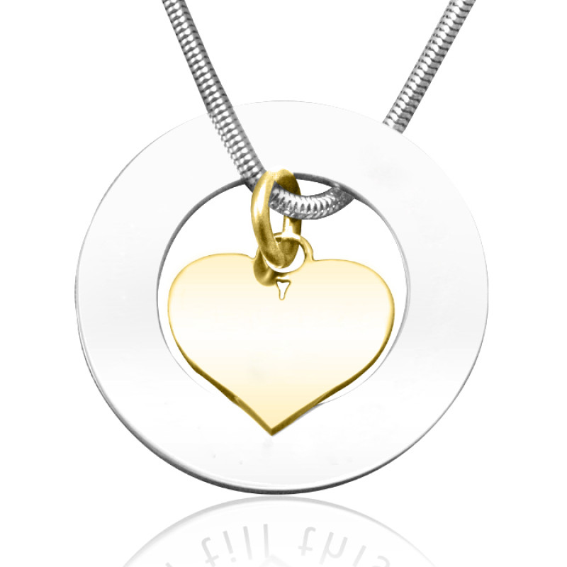 Circle My Heart Necklace Blank Design Blank personalised Circle My Heart two-tone gold necklace