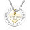 Personalised Circle My Heart Necklace - Two Tone HEART in Gold