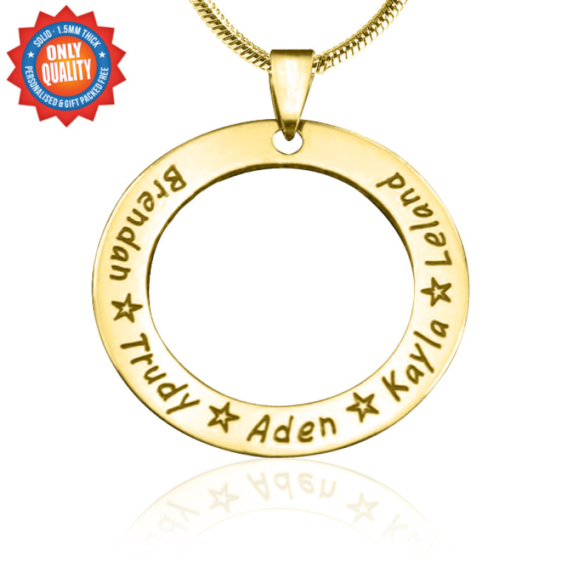 Personalised Circle of Trust Necklace - 18ct Gold Plated Personalised Circle of Trust Necklace in gold-plated finish