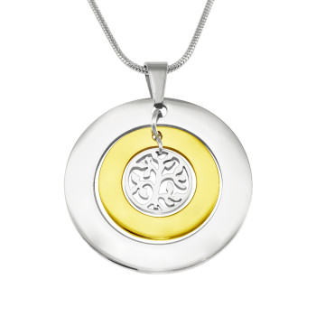 Personalised Circles of Love Necklace Tree - TWO TONE - Gold Silver Personalised Circles of Love Necklace Tree - TWO TONE - Gold Silver