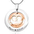 Two-tone rose gold and silver infinity dome necklace