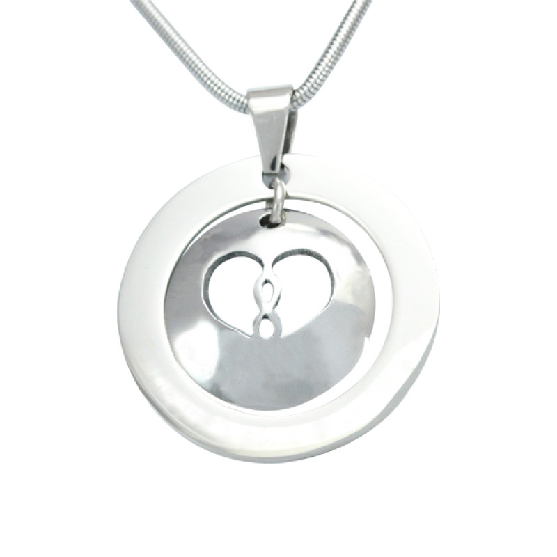 Silver infinity dome necklace