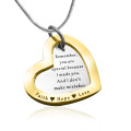 Two-tone gold Personalised Love Forever heart pendant necklace