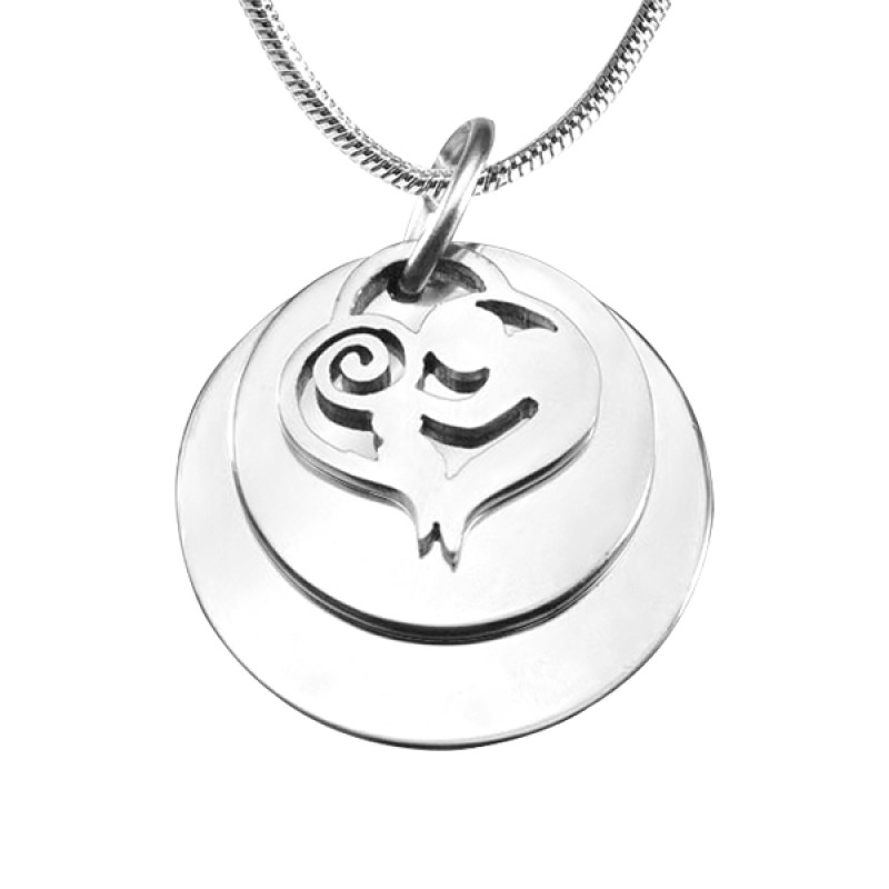 Personalised Mother's Double Disc Sterling Silver Necklace Personalised mother's double disc necklace in sterling silver