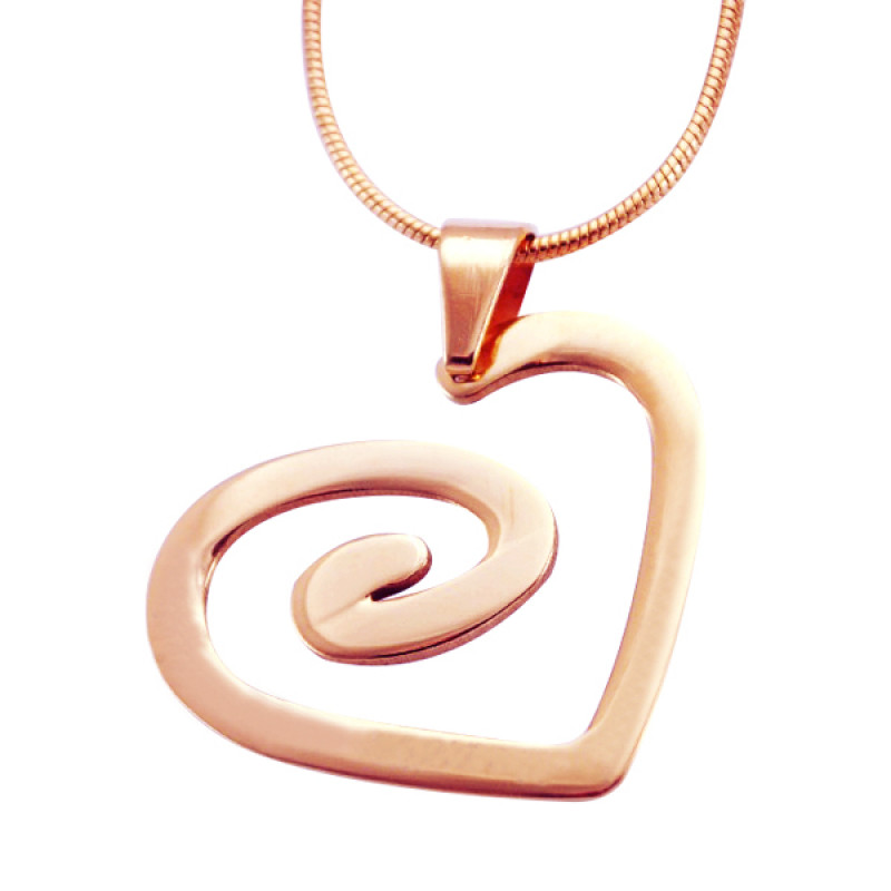 Rose gold Swirls of My Heart necklace product view