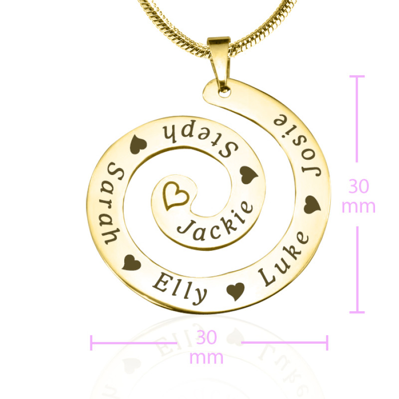 Swirls of Time Necklace Measurements Swirls of Time necklace pendant measurement image