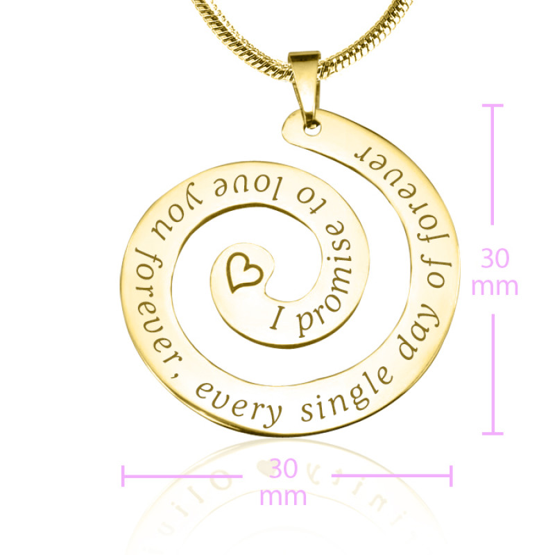 Promise Swirl gold pendant measurement image