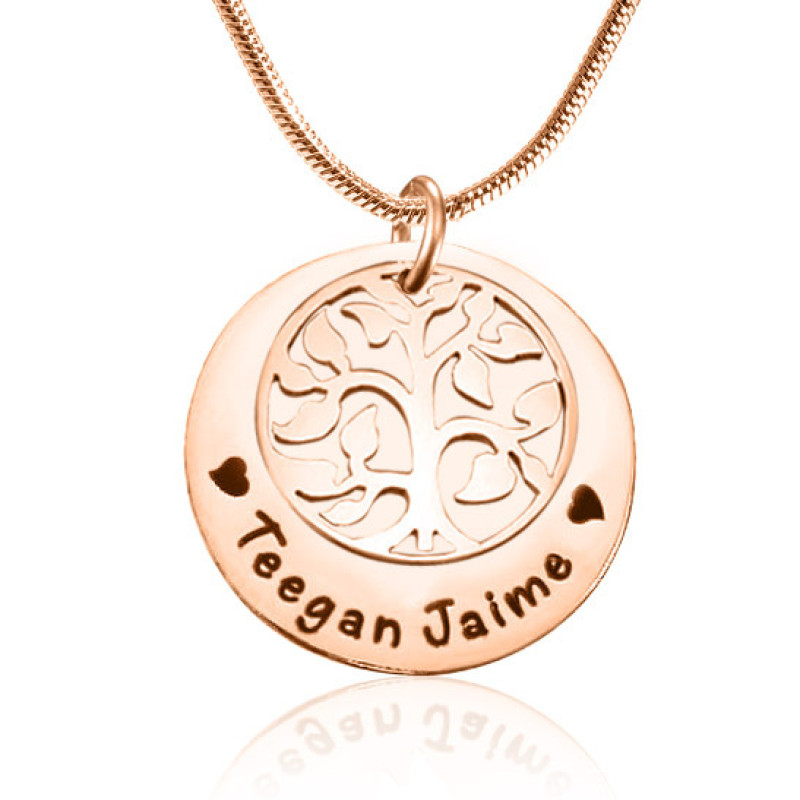 Personalised My Family Tree Single Disc Necklace Personalised family tree single disc necklace in rose gold plated finish