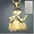 Custom Kids' Drawing Necklace Custom kids' drawing necklace example