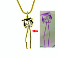 Kids' Drawing Necklace Example Custom kids' drawing necklace example