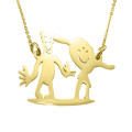 Gold Kids' Drawing Necklace Gold custom kids' drawing necklace example