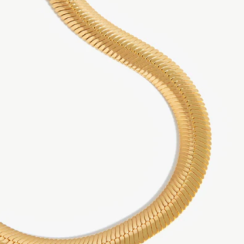 Gold Flat Snake Chain Necklace, Gold Fill Sterling Silver Choker Gold Flat Snake Chain Necklace, Gold Fill Sterling Silver Choker