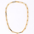 Adjustable long link chunky chain necklace in silver or gold colour