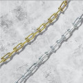 U-shape chunky link chain necklace with silver and gold hardware