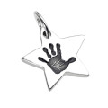 Hand or Footprint Star Pendant Sterling silver star pendant with a handprint impression