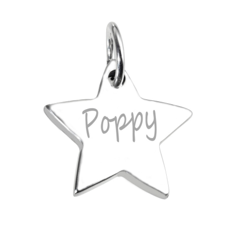 Personalised Handprint Footprint Star Necklace Sterling silver handprint or footprint star necklace