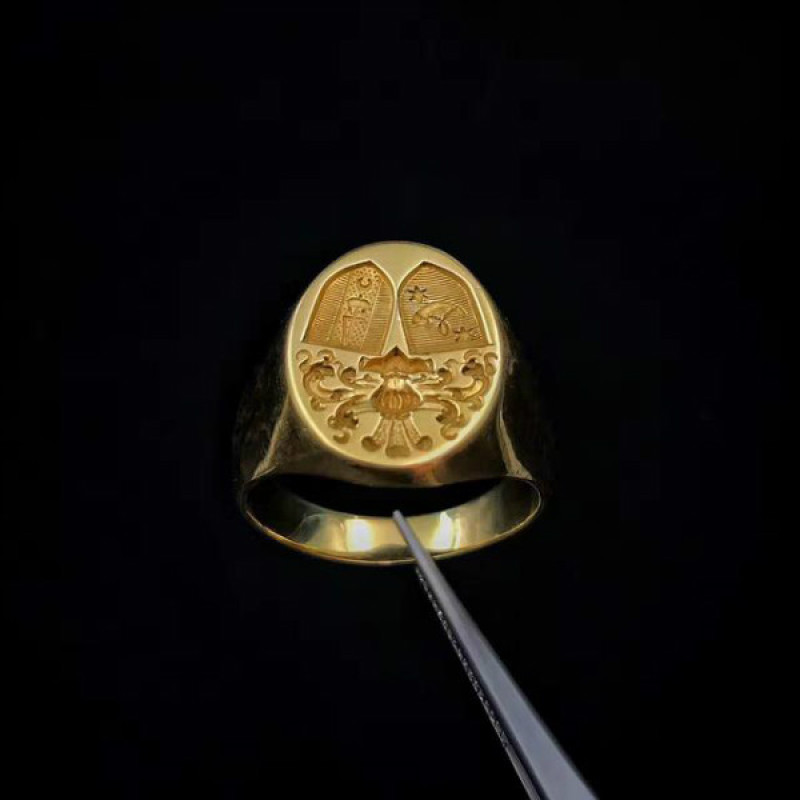 Personalised Family Crest Signet Ring Personalised family crest signet ring product image