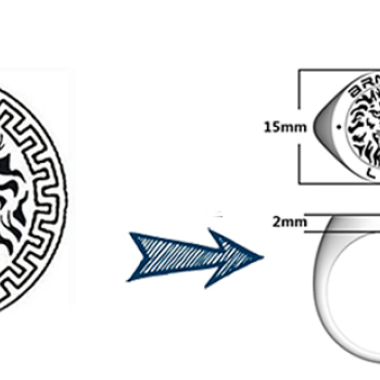 Coast Of Arms Signet Ring With Family Crest 18ct Gold Plated Sterling Silver