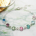 Personalised Family Birthstone Link Bracelet Personalised family birthstone link bracelet with Swarovski crystal stones