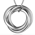 30th Birthday Three Rings Russian Ring Necklace Three-ring Russian ring necklace on a silver chain