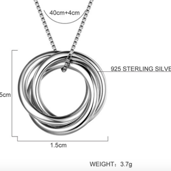30th Birthday 'Three Rings For Three Decades' Russian Ring Necklace - 30th Birthday Gift For Her 30th Birthday 'Three Rings For Three Decades' Russian Ring Necklace - 30th Birthday Gift For Her