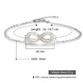 White opal infinity bracelet with personalised engraving in sterling silver