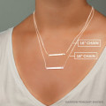 Silver Bar Necklace with Icons Personalised silver bar necklace with engraved text and icon detail