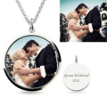 Coloured photo necklace with personalised photo engraving