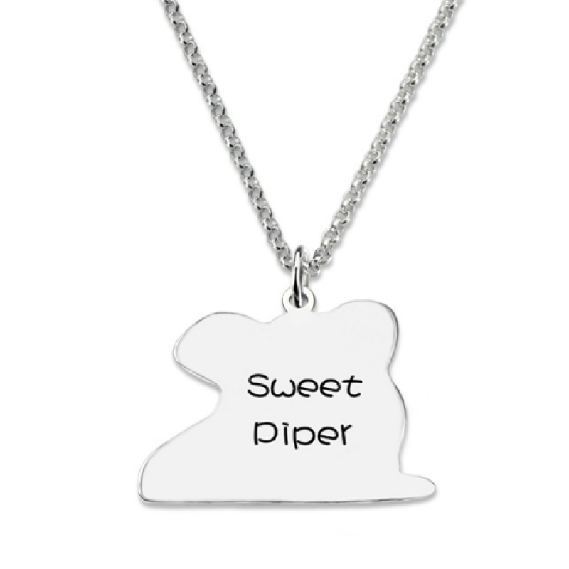 Personalized Pet Photo Sterling Silver Necklace Personalized pet photo pendant necklace with back engraving