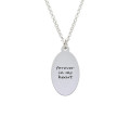 Fingerprint Oval Necklace in Sterling Silver Fingerprint oval necklace with a personalised silver teardrop pendant
