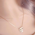 Round Cut-Out Monogram Initial Necklace Round cut-out monogram initial necklace