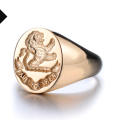 Family Crest Signet Ring in Gold Plated Sterling Silver Personalised family crest signet ring in gold plated sterling silver