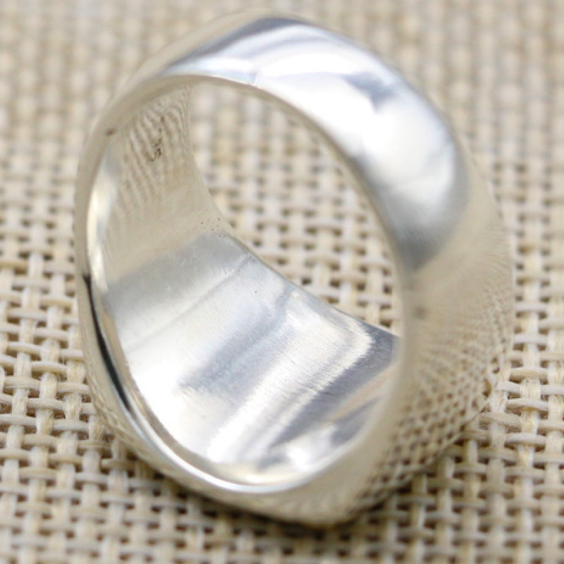 Square Sterling Silver Signet Ring with Brushed Gold Effect Square sterling silver signet ring with brushed gold surface effect