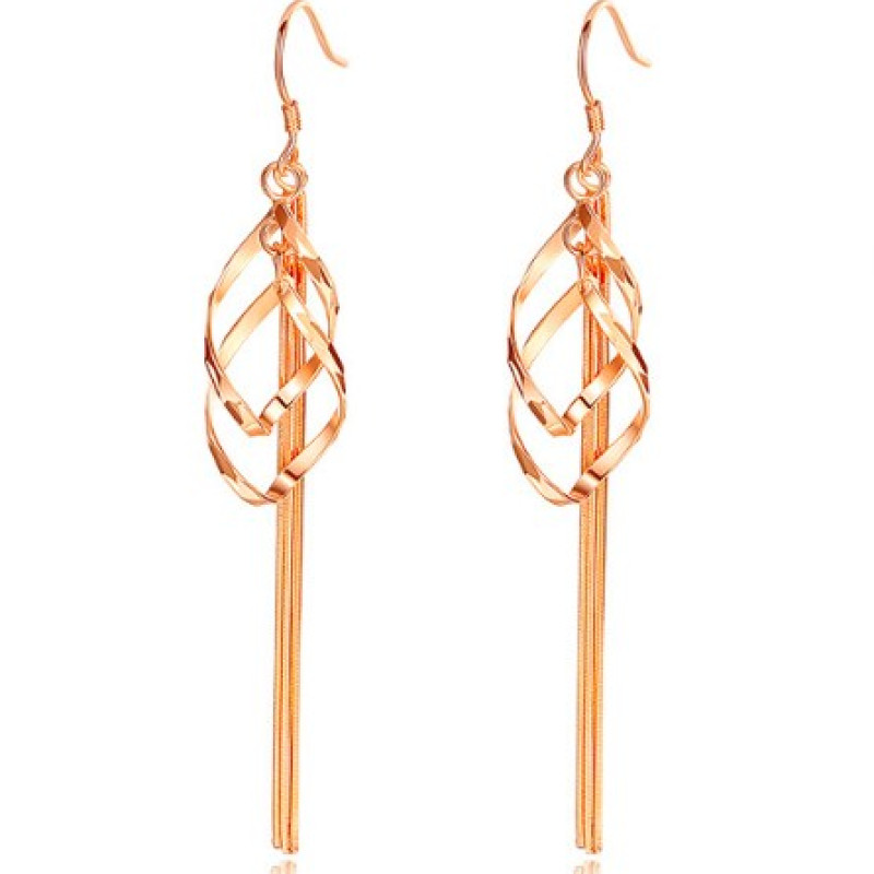 Geo Tassel Long Drop Earrings Long tassel drop earrings with geometric pendants
