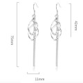 Geo Tassel Long Drop Earrings Long tassel drop earrings with geometric pendants