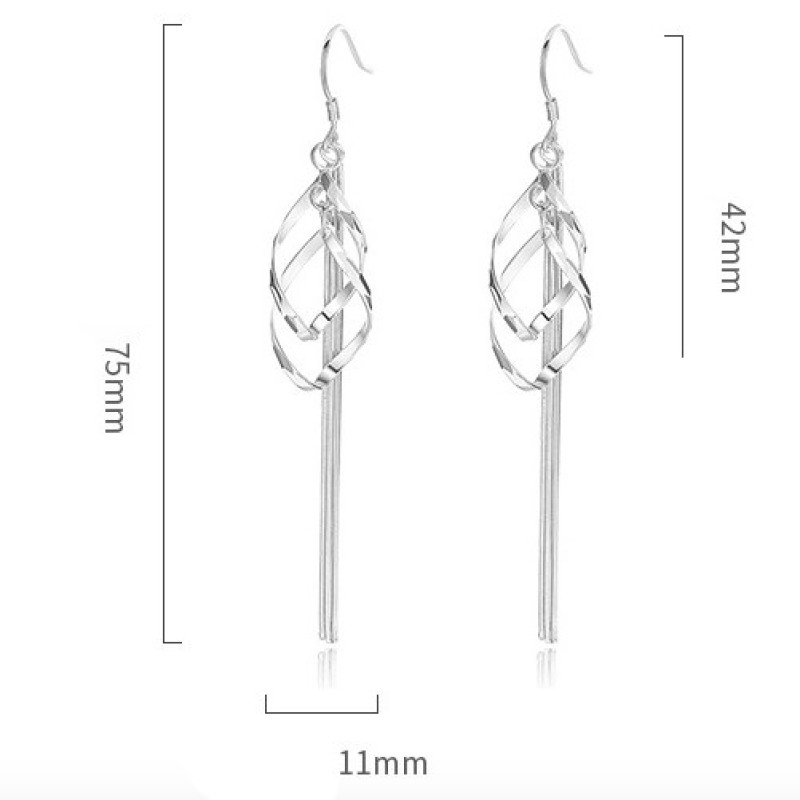 Geo Tassel Long Drop Earrings Long tassel drop earrings with geometric pendants