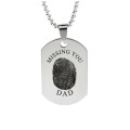 Inked Fingerprint Dog Tag Necklace Inked fingerprint dog tag necklace with personalised fingerprint engraving