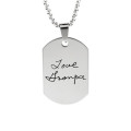 Fingerprint Dog Tag with Signature Engraving Inked Fingerprint Dog Tag Necklace with signature engraving