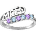 Cherish MOM Cut-out 2-6 Stones Ring Cherish MOM cut-out ring with round gemstones
