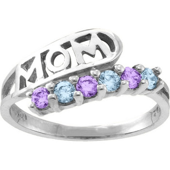 Cherish MOM Cut-out 2-6 Stones Ring