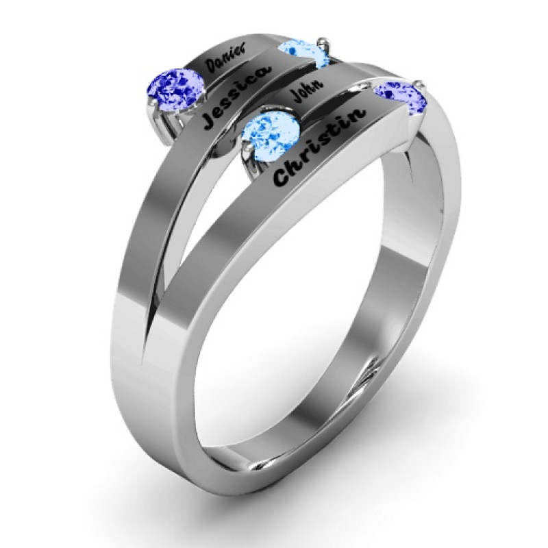 Connection Interwoven Stones Ring Connection Interwoven Stones Ring product view