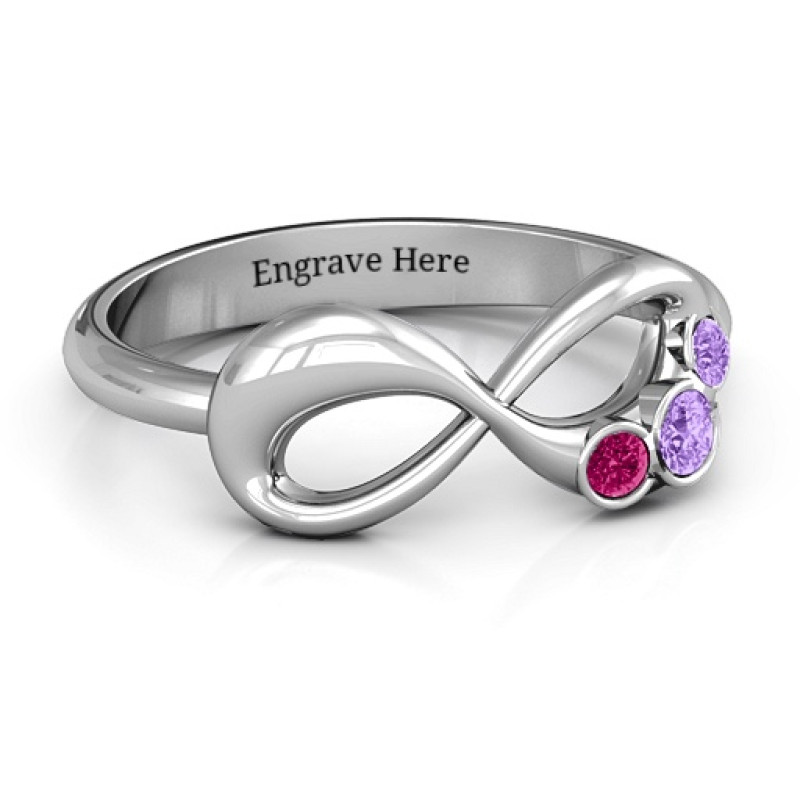Now and Forever Infinity Ring Now and Forever Infinity Ring with three round stones