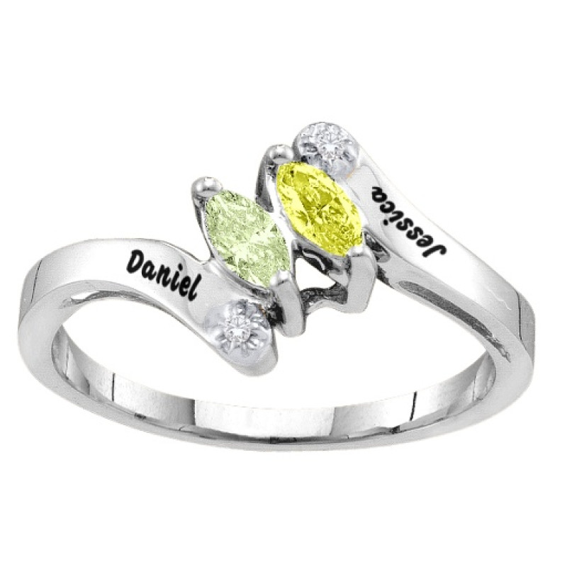 Phantasie Marquise Bypass Ring Phantasie Marquise Bypass Ring with marquise stones and diamond accents