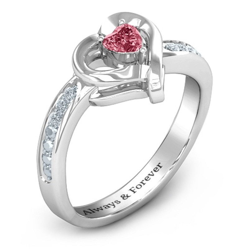 Accented Heart Ring Setting Detail Close view of the accented heart ring setting
